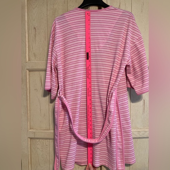 Women’s Vintage Cypress Pink Striped Short Bath Robe SMALL - Picture 9 of 12